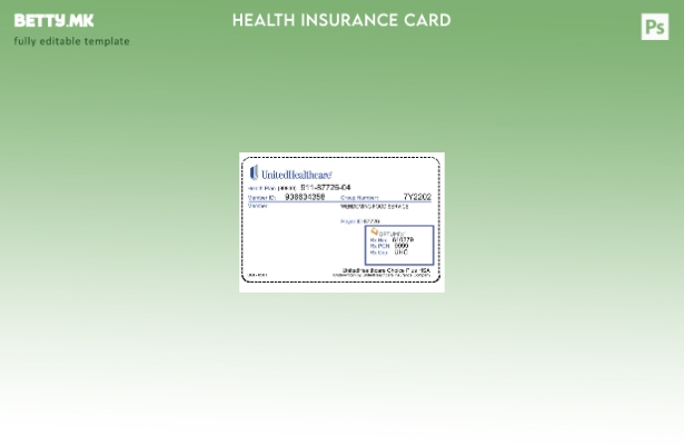 Шаблон за картичка за здравствено осигурување во модерен стил на САД UnitedHea 1